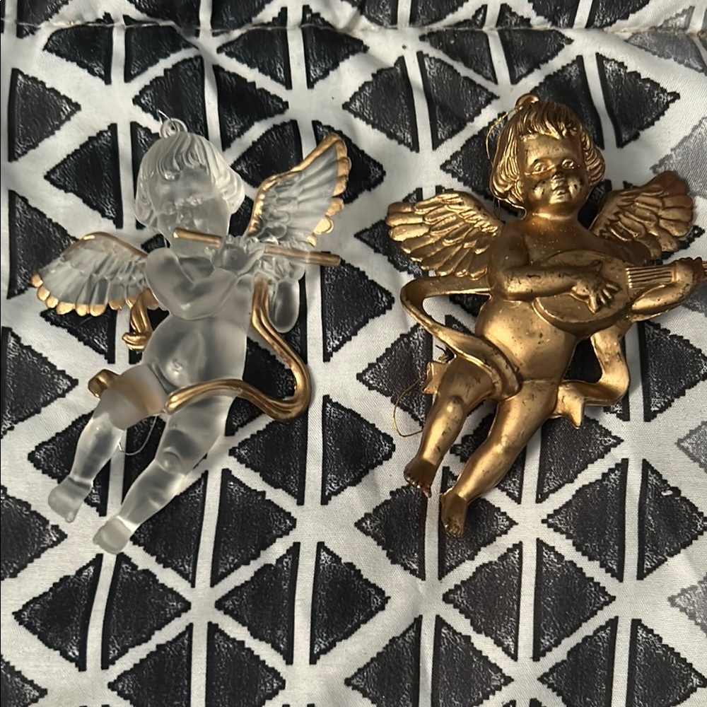 Gold and Clear Angel Ornaments